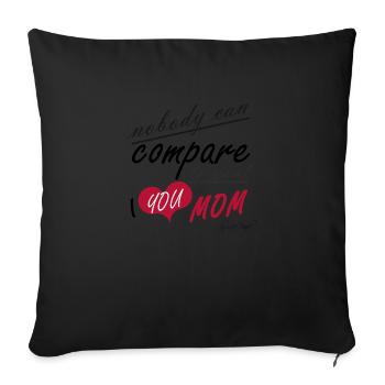 Mom - Sofa pillowcase 17,3'' x 17,3'' (45 x 45 cm) - black - Front