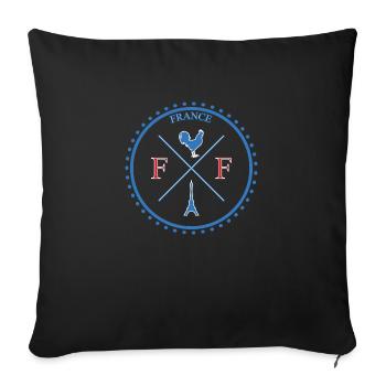 Île de France Paris Badge BBR - Housse de coussin décorative 45 x 45 cm - noir - Devant
