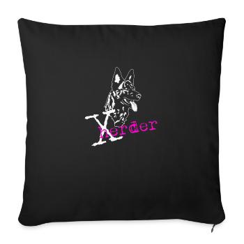 X- Herder pink - Sofakissenbezug 45 x 45 cm - Schwarz - Vorne