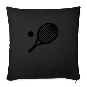 racket de tennis - Housse de coussin décorative 45 x 45 cm - noir - Devant