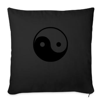 ying yang black & - Sofa pillowcase 17,3'' x 17,3'' (45 x 45 cm) - black - Front