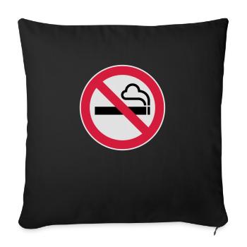 No smoking sign - Sofakissenbezug 45 x 45 cm - Schwarz - Vorne