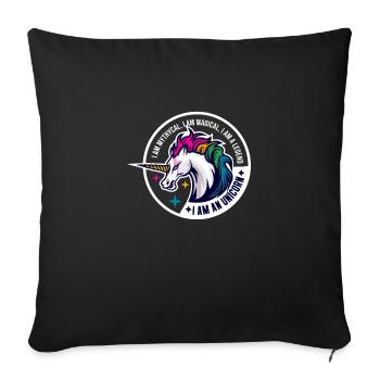 unicorne - Housse de coussin décorative 45 x 45 cm - noir - Devant