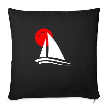 Sailing Black - Sofa pillowcase 17,3'' x 17,3'' (45 x 45 cm) - black - Front