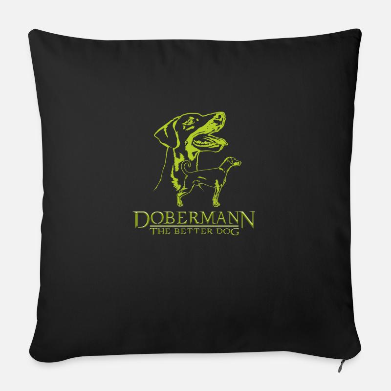 Dobermann TheBetterDog - Sofakissenbezug 45 x 45 cm - Schwarz