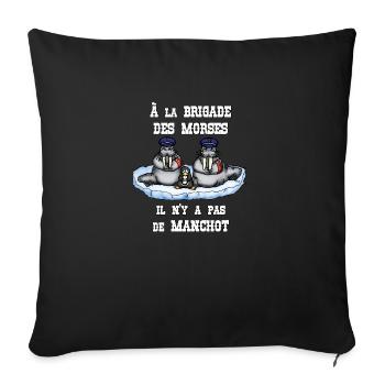 À la BRIGADE DES MORSES il n'y a pas de MANCHOT - Housse de coussin décorative 45 x 45 cm - noir - Devant