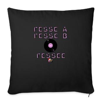 FESSE A FESSE B FESSÉE - Jeux de Mots - Francois V - Housse de coussin décorative 45 x 45 cm - noir - Devant