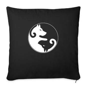 Chiens de Yin Yang & - Housse de coussin décorative 45 x 45 cm - noir - Devant