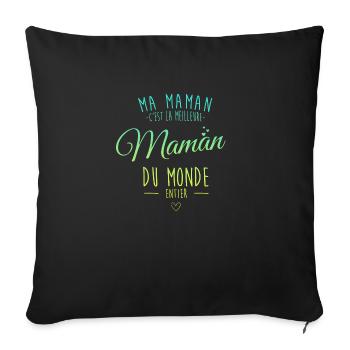 Meilleur maman du monde entier - Housse de coussin décorative 45 x 45 cm - noir - Devant