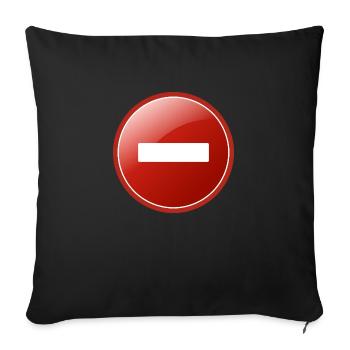 sens interdit - Housse de coussin décorative 45 x 45 cm - noir - Devant