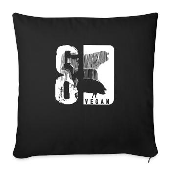 GO VEGAN - Sofakissenbezug 45 x 45 cm - Schwarz - Vorne