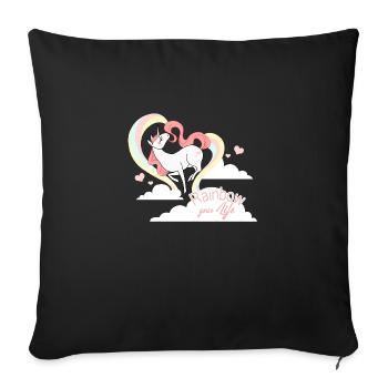 rainbow your life - Sofa pillowcase 17,3'' x 17,3'' (45 x 45 cm) - black - Front