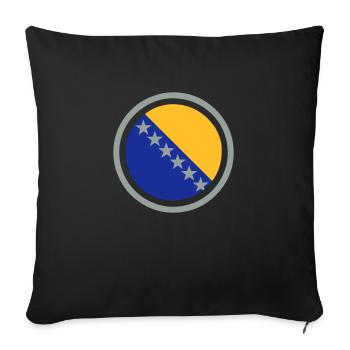 Emblème Bosnie - Housse de coussin décorative 45 x 45 cm - noir - Devant