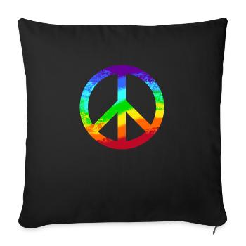 Peace signs rainbow peace pacifist reggae - Sofa pillowcase 17,3'' x 17,3'' (45 x 45 cm) - black - Front