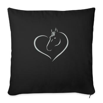 I love horses - Sofa pillowcase 17,3'' x 17,3'' (45 x 45 cm) - black - Front