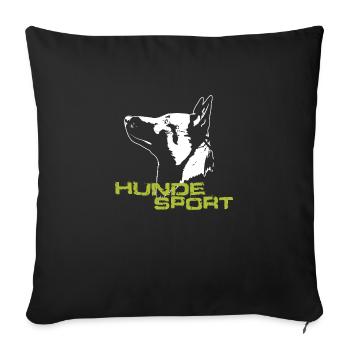 Hundesport Malinois - Sofakissenbezug 45 x 45 cm - Schwarz - Vorne