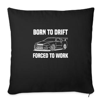 born to drift white - Housse de coussin décorative 45 x 45 cm - noir - Devant