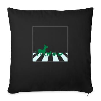 Abbey Road - Bremen Town Musicians - Sofa pillowcase 17,3'' x 17,3'' (45 x 45 cm) - black - Front