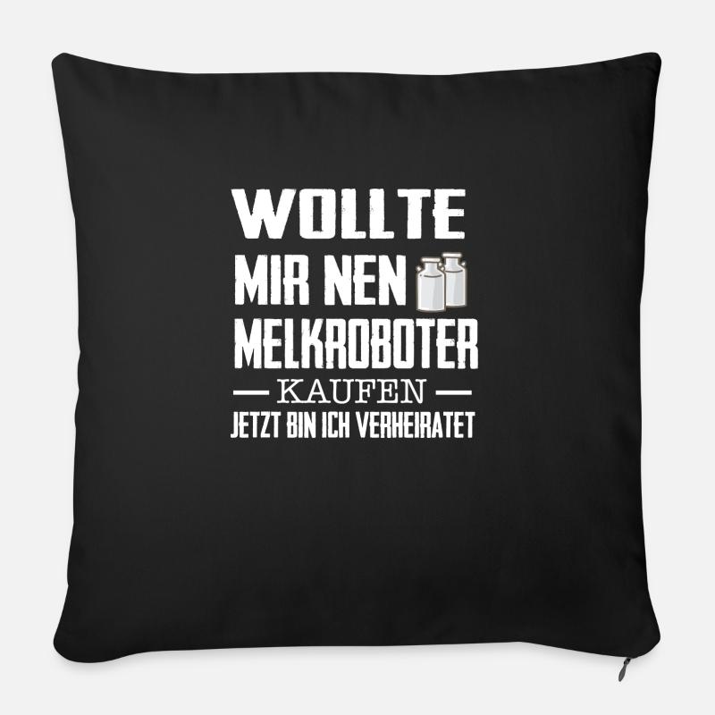 Melkroboter - Sofakissenbezug 45 x 45 cm - Schwarz