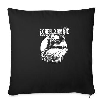 Zonen Zombie Supporter, Design von Mondwinkel - Sofakissenbezug 45 x 45 cm - Schwarz - Vorne