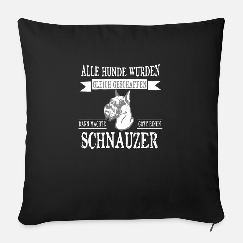 Alle Hunde Schnauzer - Sofakissenbezug 45 x 45 cm - Schwarz