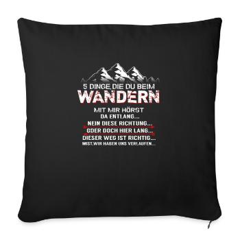 Wandern 5Stufen - Sofakissenbezug 45 x 45 cm - Schwarz - Vorne