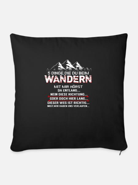Wandern 5Stufen - Sofakissenbezug 45 x 45 cm - Schwarz