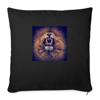 Löwe brüllt - Sofa pillowcase 17,3'' x 17,3'' (45 x 45 cm) - black - Front