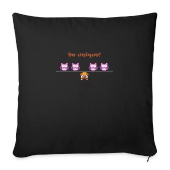 OWL unique - Housse de coussin décorative 45 x 45 cm - noir - Devant