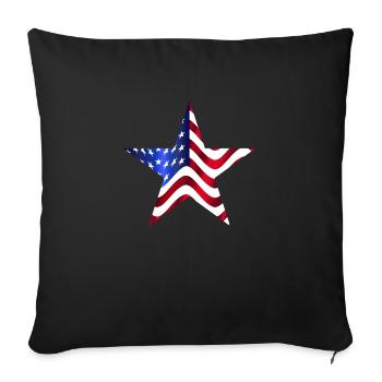 Amérique Etats-Unis Drapeau Stars and Stripes étoiles - Housse de coussin décorative 45 x 45 cm - noir - Devant