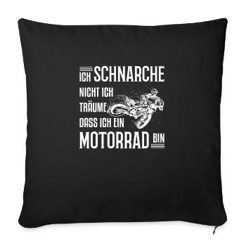 Motocross schnarchen - Sofakissenbezug 45 x 45 cm - Schwarz - Vorne