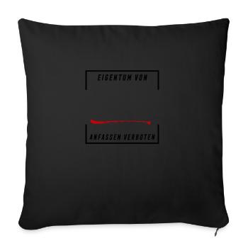 Eigentum von DEIN NAME - Sofakissenbezug 45 x 45 cm - Schwarz - Vorne