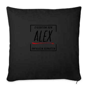 Eigentum von Alex - Sofakissenbezug 45 x 45 cm - Schwarz - Vorne
