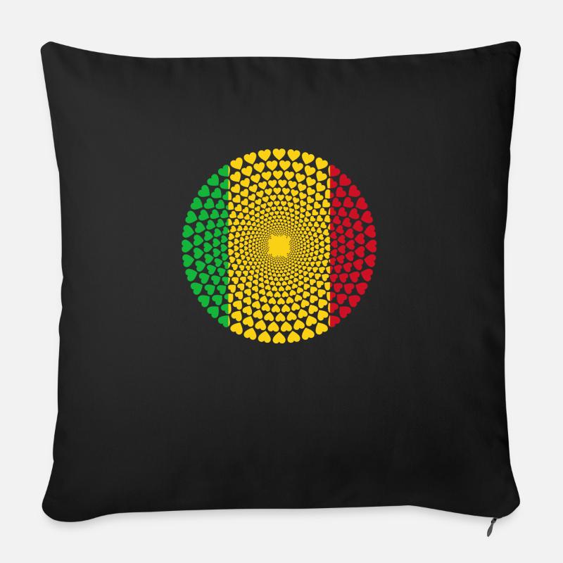 AMOUR COEUR MANDALA MALI - Housse de coussin décorative 45 x 45 cm - noir