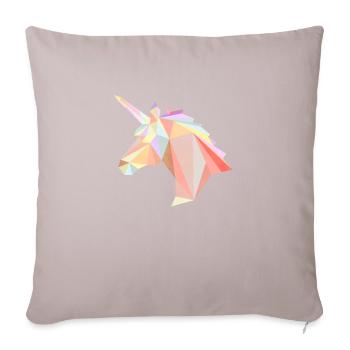 Low Poly Unicorn - Sofakissenbezug 45 x 45 cm - helles Taupe - Vorne