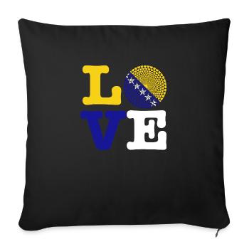 coeur bosnie - Housse de coussin décorative 45 x 45 cm - noir - Devant