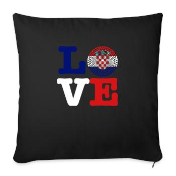 COEUR CROATIE - Housse de coussin décorative 45 x 45 cm - noir - Devant