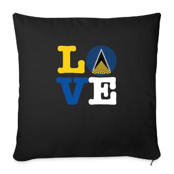 ST LUCIA HEART - Sofa pillowcase 17,3'' x 17,3'' (45 x 45 cm) - black - Front