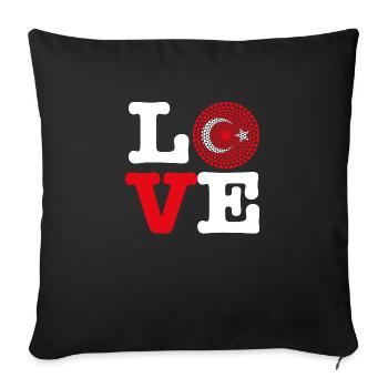 COEUR TURQUIE - Housse de coussin décorative 45 x 45 cm - noir - Devant