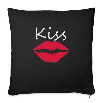 Kiss - Sofa pillowcase 17,3'' x 17,3'' (45 x 45 cm) - black - Front