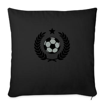 Lorbeerkranz (Fußball) 02 - Sofakissenbezug 45 x 45 cm - Schwarz - Vorne