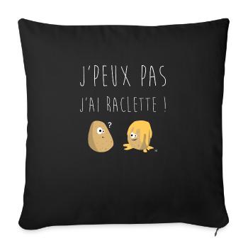 J'peux pas j'ai raclette - Housse de coussin décorative 45 x 45 cm - noir - Devant