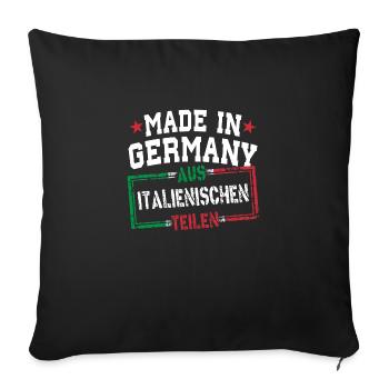 Made in Germany aus Italien - Sofakissenbezug 45 x 45 cm - Schwarz - Vorne