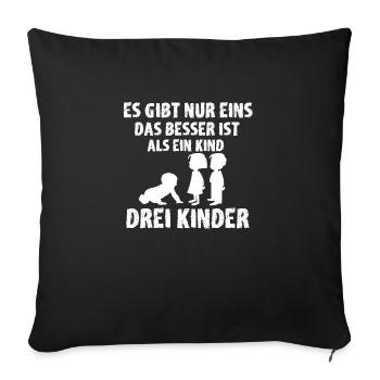 Drei Kinder - Sofakissenbezug 45 x 45 cm - Schwarz - Vorne