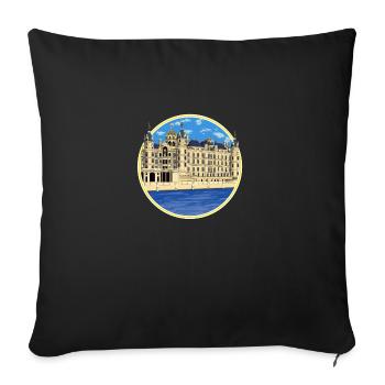 Schweriner Schloss - Sofakissenbezug 45 x 45 cm - Schwarz - Vorne
