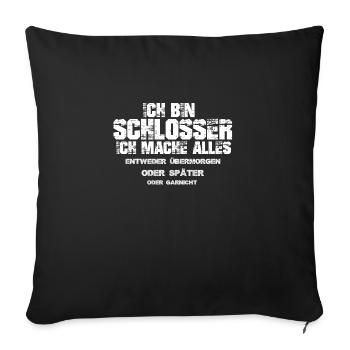 Schlosser - Sofakissenbezug 45 x 45 cm - Schwarz - Vorne