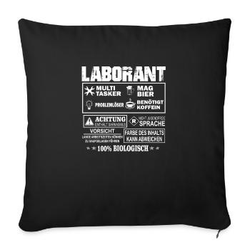 Laborant - Sofakissenbezug 45 x 45 cm - Schwarz - Vorne