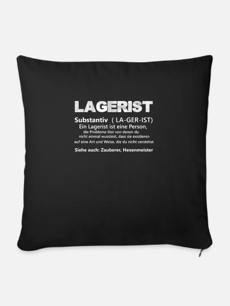 Lagerist ist eine Person - Sofakissenbezug 45 x 45 cm - Schwarz