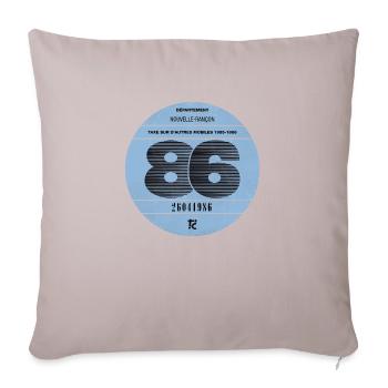 Vignette automobile 1986 - Housse de coussin décorative 45 x 45 cm - taupe clair - Devant