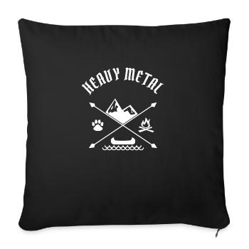 Heavy Metal Camping Freunde - Sofakissenbezug 45 x 45 cm - Schwarz - Vorne